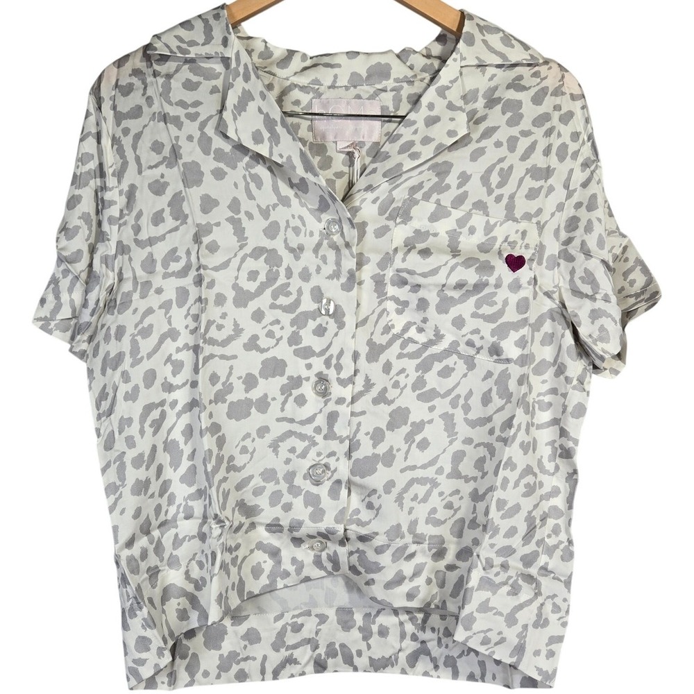 Spiritual Gangster hOMe Lover State‎ of Mind Leopard Print Pajama Top S NWT